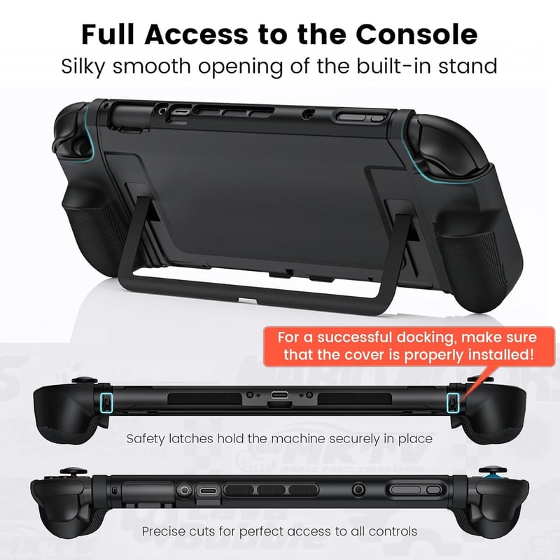 BHGift Nintendo Switch 2 ultravékony tok ergonomikus fogantyúval, dokkolható TPU hüvely