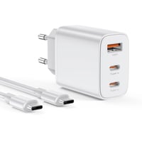 Încărcător BHHB 30W USB-C cu 3 porturi, adaptor de încărcare rapidă cu conectori USB-C și USB-A, cu cablu USB-C de 2 m, compatibil cu iPhone 17 16 15 Pro Max, Samsung Galaxy S25 S24 1