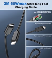 BHHB 45W USB-C gyorstöltő Samsung és iPhone készülékekhez, 2 m kábellel 5