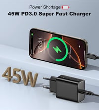 BHHB 45W USB-C gyorstöltő Samsung és iPhone készülékekhez, 2 m kábellel 3
