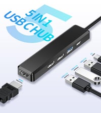 BHHB M80 USB-C Hub - HDMI 4K, PD 100W, USB-A 3.0, 5 az 1-ben - fekete 2