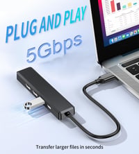 BHHB M80 USB-C Hub - HDMI 4K, PD 100W, USB-A 3.0, 5 az 1-ben - fekete 5