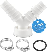 BHHTBB Mosogatógép Mosógép Lefolyó Adapter Y Elosztó 1 Hüvelyk 40mm Cső 19-23mm Bemenet Tömlőbilinccsel 1