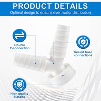 BHHTBB Mosogatógép Mosógép Lefolyó Adapter Y Elosztó 1 Hüvelyk 40mm Cső 19-23mm Bemenet Tömlőbilinccsel 3