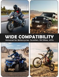 BHHTBB Motoros Visszapillantó Tükör E-Jeles Univerzális Kerek Kormányvég Tükör M8 M10 Menettel 360° Forgatható Roller ATV Motorkerékpár 7