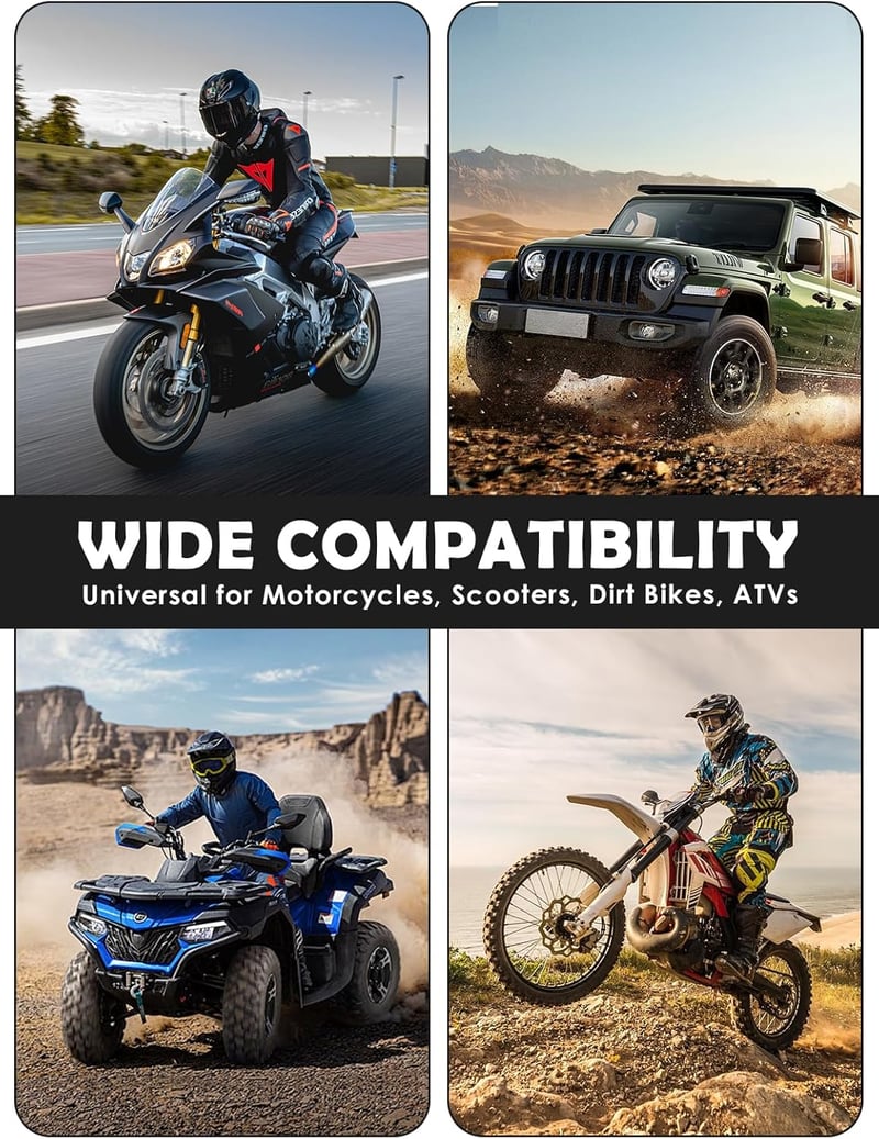 BHHTBB Motoros Visszapillantó Tükör E-Jeles Univerzális Kerek Kormányvég Tükör M8 M10 Menettel 360° Forgatható Roller ATV Motorkerékpár