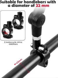 BHHTBB Motoros Visszapillantó Tükör E-Jeles Univerzális Kerek Kormányvég Tükör M8 M10 Menettel 360° Forgatható Roller ATV Motorkerékpár 3
