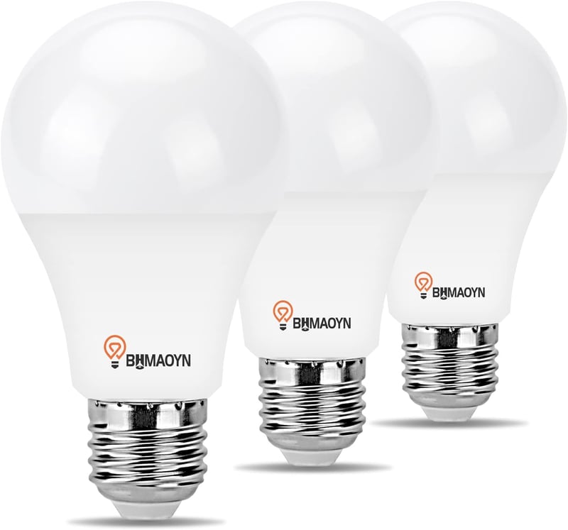BHMAOYN 7W LED izzó E27 12V 24V napelemes rendszerhez, meleg fehér 3000K, 3 darab