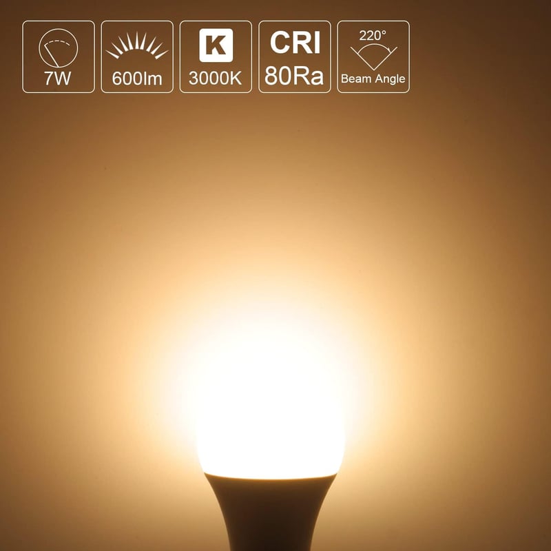 BHMAOYN 7W LED izzó E27 12V 24V napelemes rendszerhez, meleg fehér 3000K, 3 darab