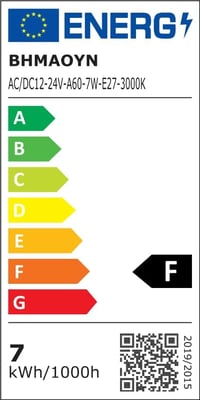 BHMAOYN 7W LED izzó E27 12V 24V napelemes rendszerhez, meleg fehér 3000K, 3 darab 9
