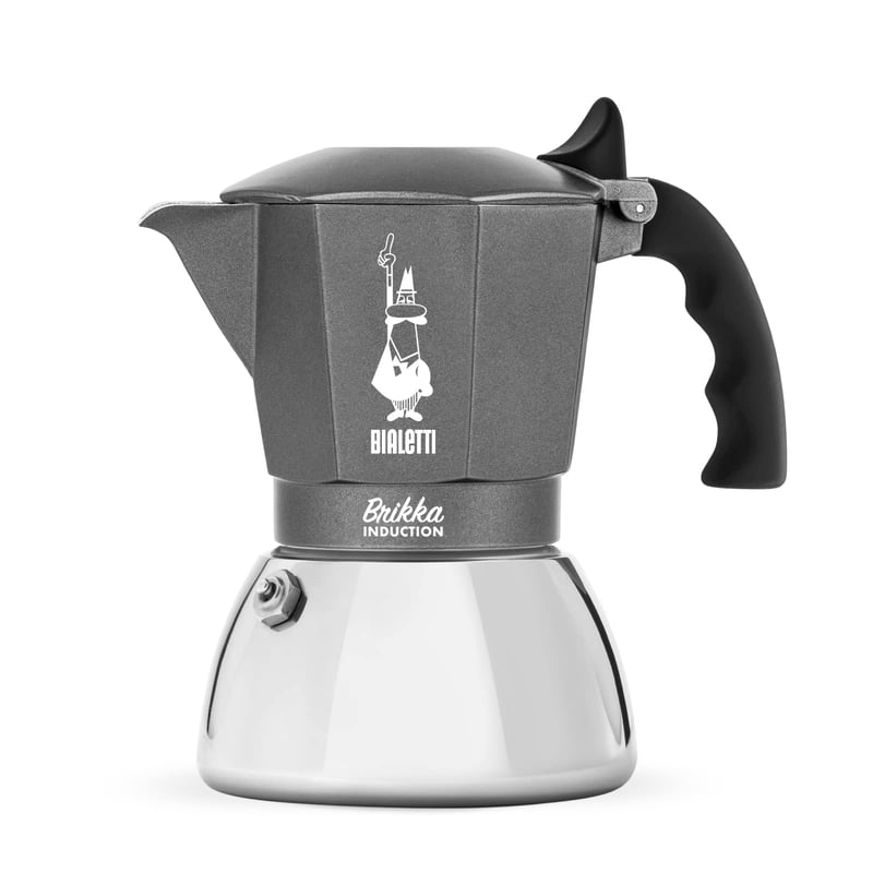 Indukčný kávovar Bialetti Brikka, 4 šálky (170 ml), espresso v kvalite ako z baru, na všetky typy varičov, strieborný