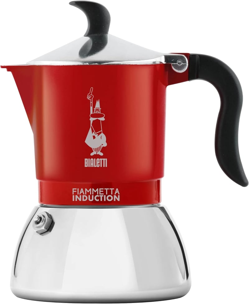 Bialetti Fiammetta 4 csészés indukciókompatibilis moka kávéfőző piros - 4 cups, Red