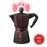 Bialetti Moka Express Stranger Things kafetijera za 6 šalica (270 ml) sa svirajućim gumbom na poklopcu i USB-C punjenjem, crna 3