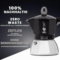 Bialetti Moka Induction kafetijera za 6 šalica espressa (270 ml) crna - Indukcijsko kuhalo za kavu prikladno za sve vrste štednjaka 6