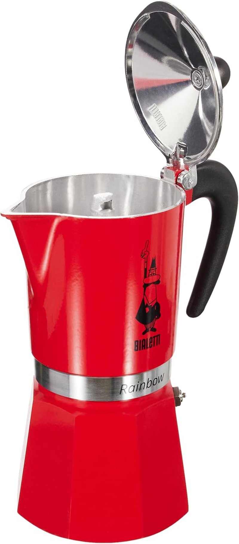 Bialetti Rainbow Moka Kávéfőző 3 Személyes Alumínium Espresso Készülék - 6-cup, Red