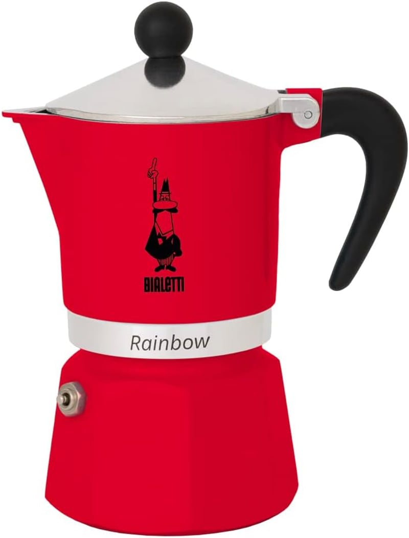 Bialetti Rainbow Moka Kávéfőző 3 Személyes Alumínium Espresso Készülék - 6-cup, Red