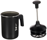 Manuálny napeňovač mlieka Bialetti Tutto Crema 160 ml, nepriľnavý hliník s dvojitým sitkom pre krémovú mliečnu penu, čierny 4