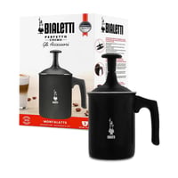 Manuálny napeňovač mlieka Bialetti Tutto Crema 160 ml, nepriľnavý hliník s dvojitým sitkom pre krémovú mliečnu penu, čierny 3