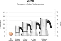 Bialetti Venus Indukciós Moka Kanna Rozsdamentes Acél 4 Csészés - 4 cups, New Venus 6