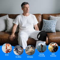 Aparat de masaj pentru genunchi BIBIRE cu termoterapie și vibrații, ameliorarea durerilor articulare, pentru coate, umeri, ligamente și întinderi musculare, două curele reglabile, pentru uz casnic 3