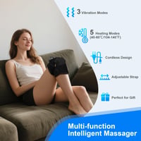 Aparat de masaj pentru genunchi BIBIRE cu termoterapie și vibrații, ameliorarea durerilor articulare, pentru coate, umeri, ligamente și întinderi musculare, două curele reglabile, pentru uz casnic 2