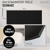 BIBODU EVA Hab Tekercs 10 mm Fekete - 99x37 cm Cosplay Barkács Hab 80 kg/m3 Sűrűség DIY Kézműves Projektek 3