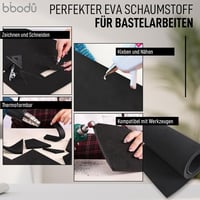 BIBODU EVA Hab Tekercs 10 mm Fekete - 99x37 cm Cosplay Barkács Hab 80 kg/m3 Sűrűség DIY Kézműves Projektek 2