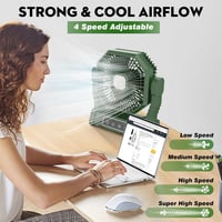 BIBURY Kemping Ventilátor LED Lámpával - 10000mAh Akkumulátoros Asztali Ventilátor Távirányítóval, 4 Sebességgel, Időzítővel, Powerbank Funk 3