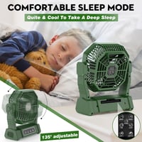 BIBURY Kemping Ventilátor LED Lámpával - 10000mAh Akkumulátoros Asztali Ventilátor Távirányítóval, 4 Sebességgel, Időzítővel, Powerbank Funk 6