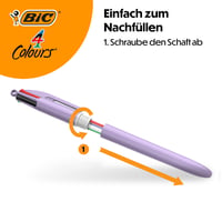 Sada guľôčkových pier BIC 4 Colours Décor Box – stredný hrot (1,0 mm), kovová krabička, 8 ks 6