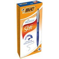 Guľôčkové pero BIC Atlantis Soft, modrý atrament, stredný hrot 1,0 mm, plniteľné kancelárske pero, balenie 12 ks 1