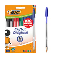 Pix BIC Cristal Original 1,0 mm, culori asortate (1 verde, 3 negre, 7 albastre, 3 roșii), set incomplet de 14 bucăți 3