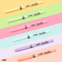 Set markere fluorescente BIC Highlighter Grip, 24 bucăți, culori asortate (neon și pastel), vârf tesit, grosime linie 1,6-3,4 mm, tehnologie anti-uscare 5