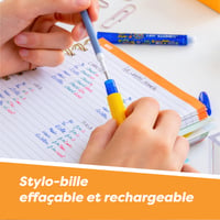 Vymazateľné a plniteľné guľôčkové pero BIC Illusion, stredný hrot 0,7 mm, modrý a čierny atrament, 2 perá + 6 náhradných náplní 5