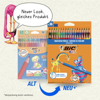 Creioane Colorate pentru Copii BIC Kids Evolution ECOlutions - Culori Asortate, Cutie de Carton, 36 bucăți 2