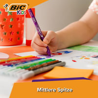 Detské fixky BIC Kids Kid Couleur – 36 rôznych farieb, stredne hrubý hrot, vyprateľný atrament, od 5 rokov, kartónová škatuľka 2