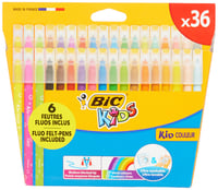 Umývateľné fixky pre deti BIC Kids Kid Couleur, stredný hrot, rôzne farby, balenie 36 ks 1