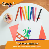 Set Carioci cu Pensulă BIC Kids Visaquarelle – 10 Bucăți, Carioci Lavabile pentru Copii, Culori Asortate 6