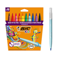 Set Carioci cu Pensulă BIC Kids Visaquarelle – 10 Bucăți, Carioci Lavabile pentru Copii, Culori Asortate 1