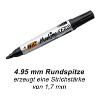 Permanentný popisovač BIC Marking 2000 čierny, 1,7 mm hrot, vodeodolný, na sklo, kov a drevo, balenie 12 ks 8
