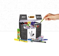 Set papetărie BIC My BIC Box 124 bucăți - 75 pixuri, 24 creioane mecanice, 8 rollere corectoare, 7 markere, 8 markere fluorescente, 2 lipiciuri solid (21g) 4