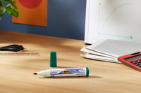Set 12 markere pentru tablă albă BIC Velleda 1751, vârf tesit, verde 7