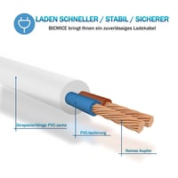 Bicmice 2.5 mm DC USB Töltőkábel Masszírozó Készülékekhez - Gyorstöltés, Réz Vezeték, 2 db Csomag, Fehér, 80 cm 4