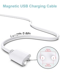 Bicmice Mágneses USB DC Töltőkábel 7mm - Fehér Réz Csatlakozó, Tartós Kivitel, Cserélhető Töltővezeték Számítógéphez 4