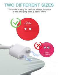 Bicmice Mágneses USB DC Töltőkábel 7mm - Fehér Réz Csatlakozó, Tartós Kivitel, Cserélhető Töltővezeték Számítógéphez 3