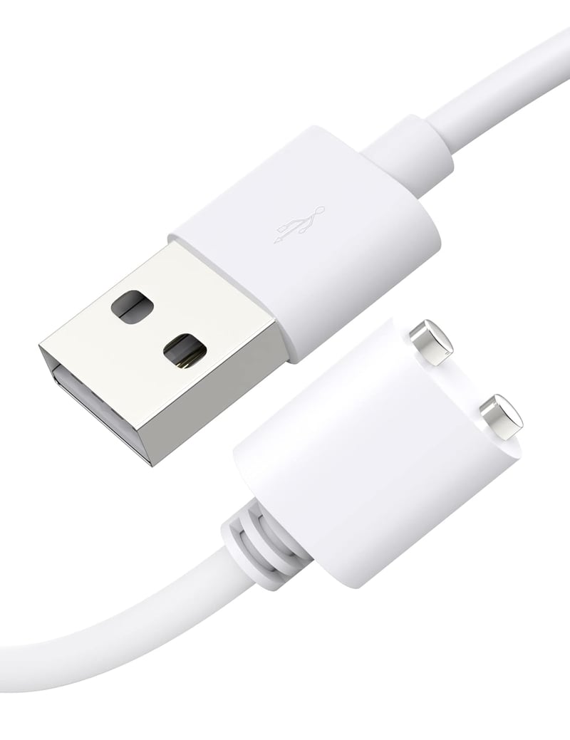 Bicmice Mágneses USB DC Töltőkábel 7mm - Fehér Réz Csatlakozó, Tartós Kivitel, Cserélhető Töltővezeték Számítógéphez