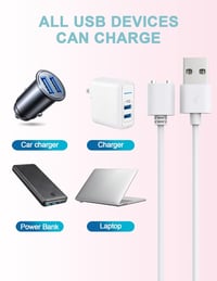 Bicmice Mágneses USB DC Töltőkábel 7mm - Fehér Réz Csatlakozó, Tartós Kivitel, Cserélhető Töltővezeték Számítógéphez 6