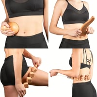 BICTIVE Professzionális Maderoterápiás Készlet 6 Darabos Fa Masszázs Roller Cellulitisz Ellen Limfadrenázs Eszköz 2