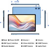 BIEGEDY B22 10" Tablet Android 14 Octa-Core, 20GB RAM, 128GB Tárhely, 5G WiFi, Bluetooth 5.0, 6000mAh Akkumulátor, Billentyűzettel és Egérre 7