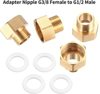 BieMian 1/2" - 3/8" Sárgaréz Csökkentő Adapter 4db Csőcsatlakozó 4